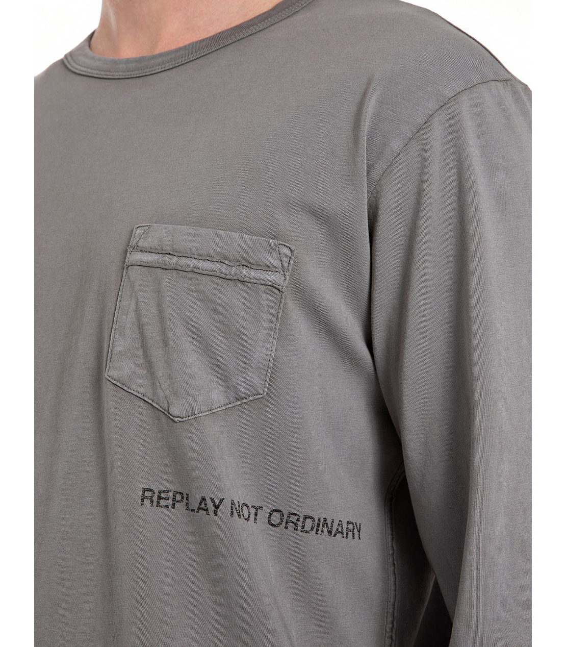 ガーメントダイ オーガニックコットンロング Tシャツ 詳細画像 チタニウム 4